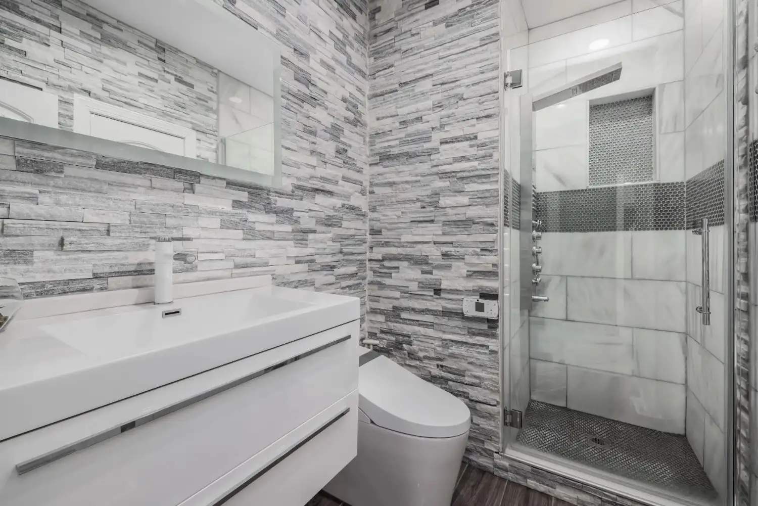 ACS Bathroom Remodeling material selections for a powder room remodel in Palos, IL. Powder room remodel near me