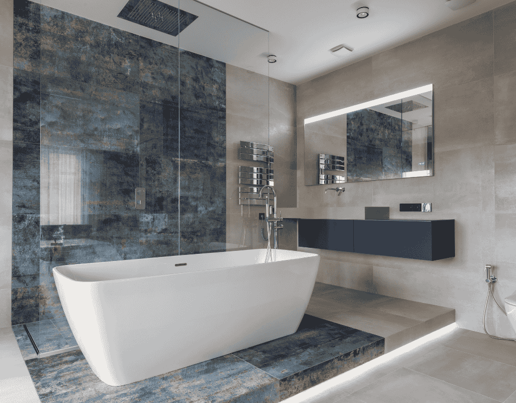 Advantage Construction Services Chicagoland contemporary full bathroom remodel