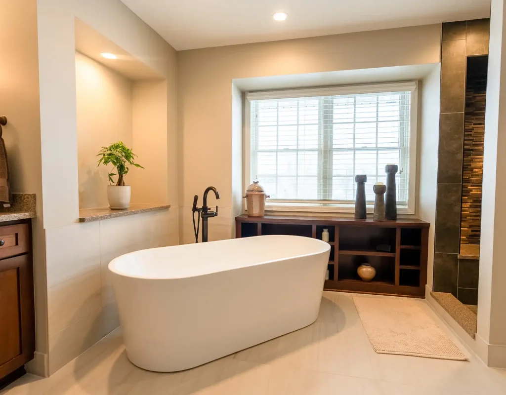 Image 334 Bathroom remodeling contractor working inside Geneva, IL home interior