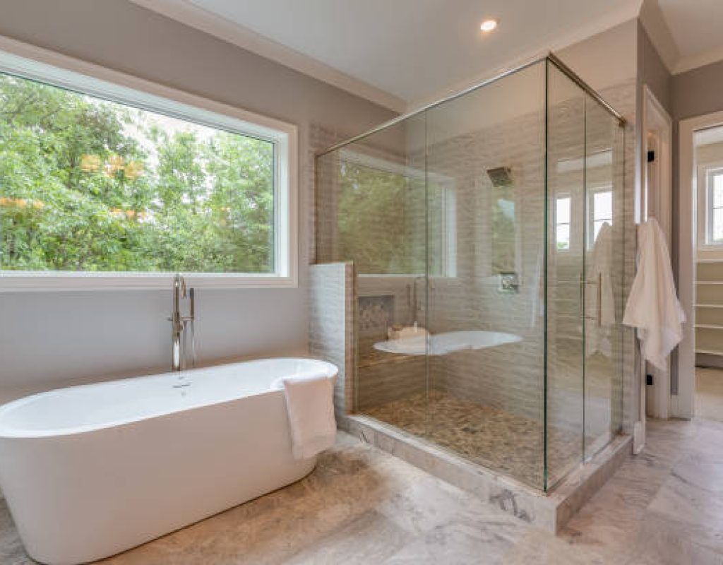 Reliable shower remodeling service updating bathroom with new fixtures