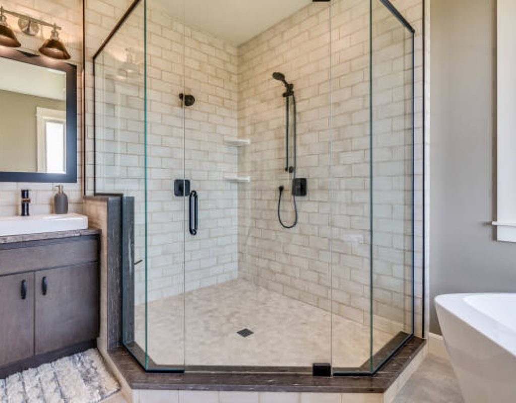 Modern shower transformation by ACS Bathroom Remodeling enhancing bathroom functionality.