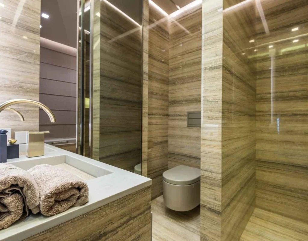 Powder room remodeling contractor installing quality fixtures in Sugar Grove, IL. Powder room remodel near me